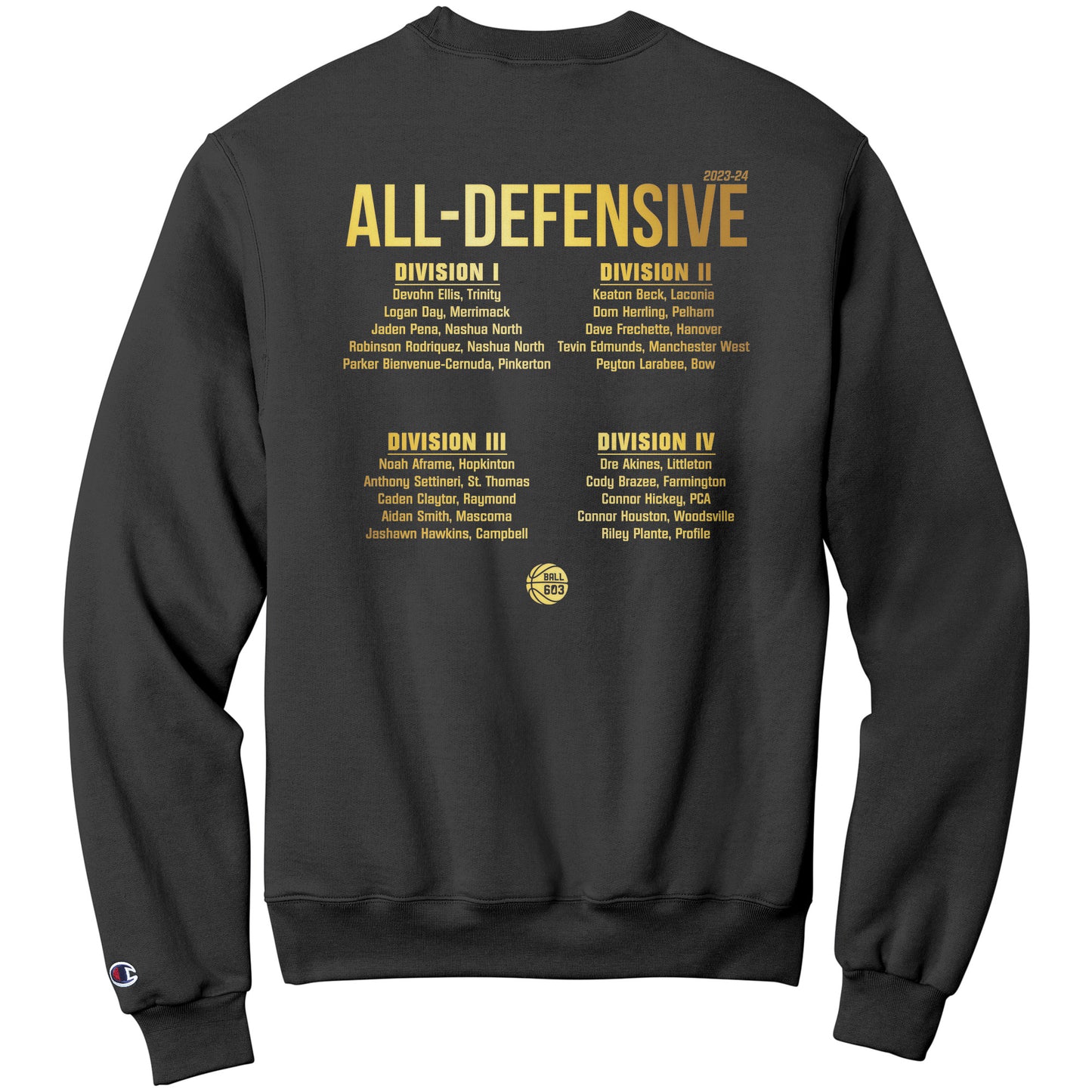 2024 Boys All-Defense: Champion Sweatshirt