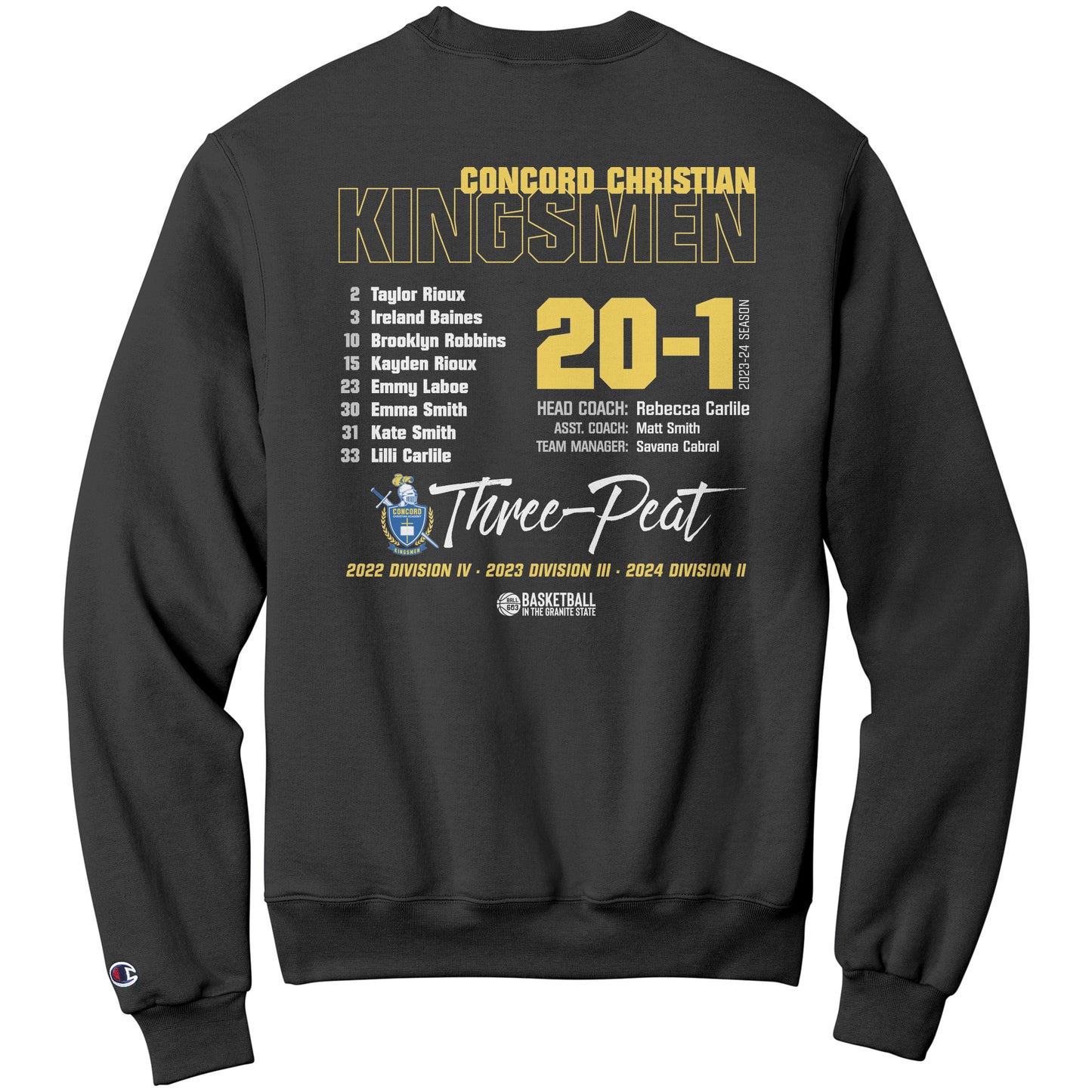 2024 State Champs: CCA Champion Sweatshirt