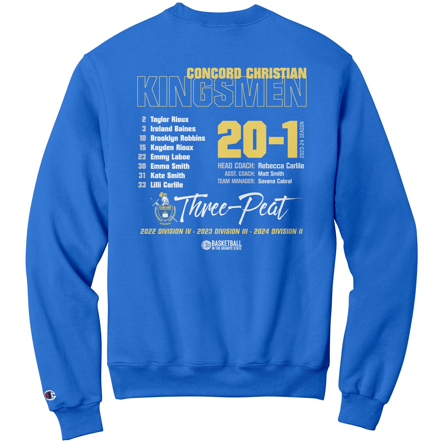 2024 State Champs: CCA Champion Sweatshirt