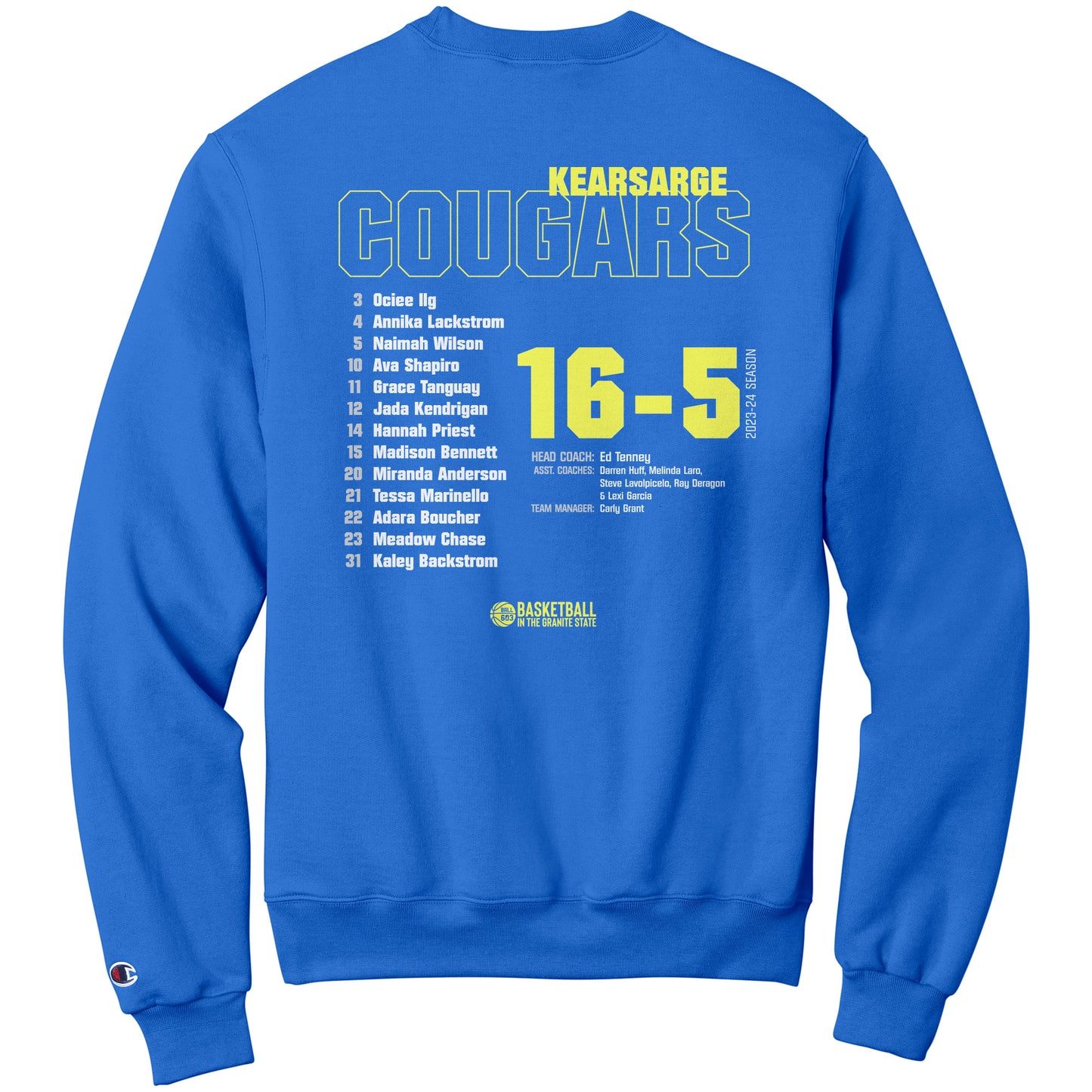 2024 State Champs: Kearsarge Champion Sweatshirt.