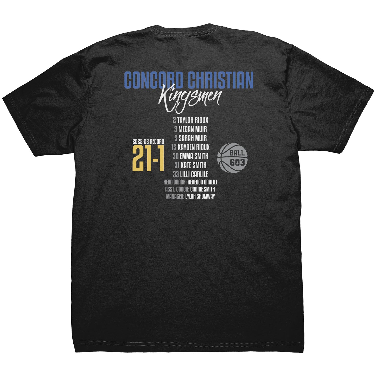 Concord Christian Back to Back Champs: Men's Shirt