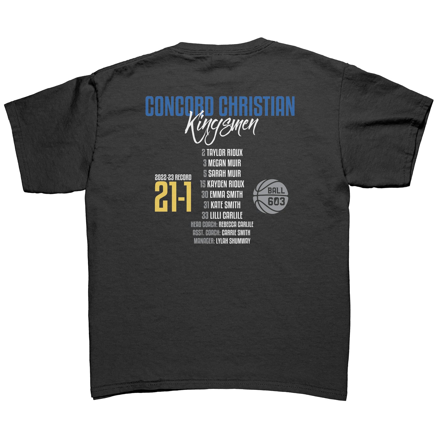 Concord Christian Back to Back Champs: Youth T-Shirt